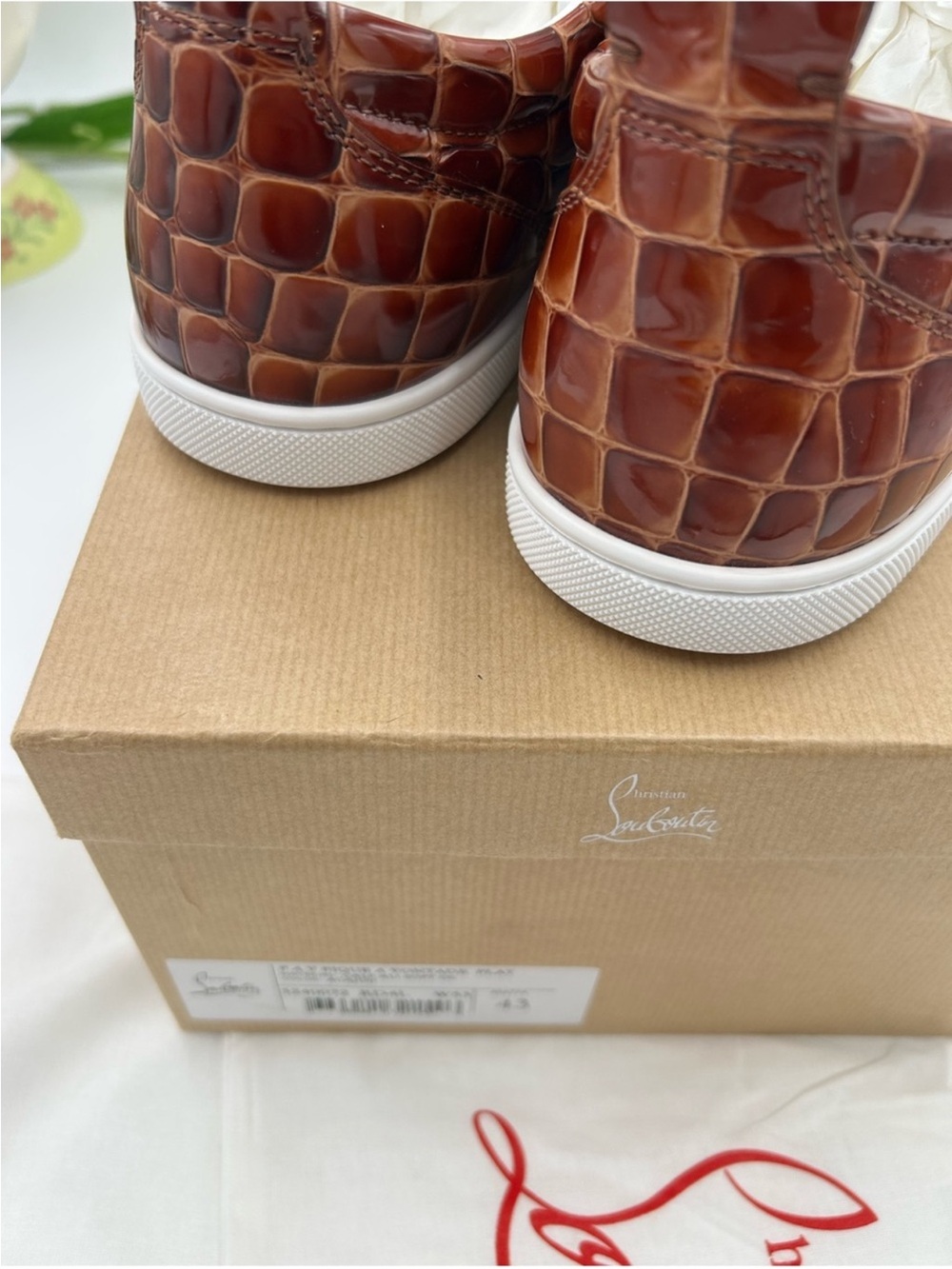 Christian Louboutin Men's FAV VONTADE CROC SNEAKERS . Size 43 - Picture 8 of 11